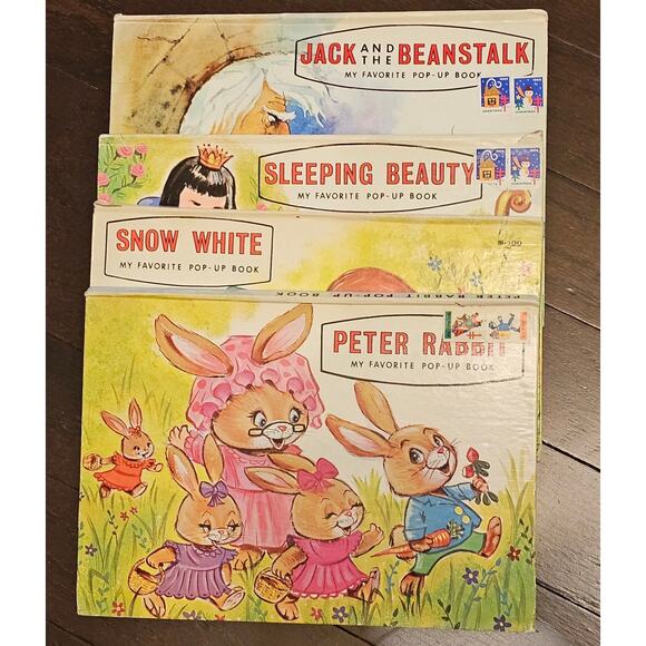 70s Peter Rabbit Snow White Sleeping Beauty Jack The Beanstalk  Pop-up - Picture 1 of 12